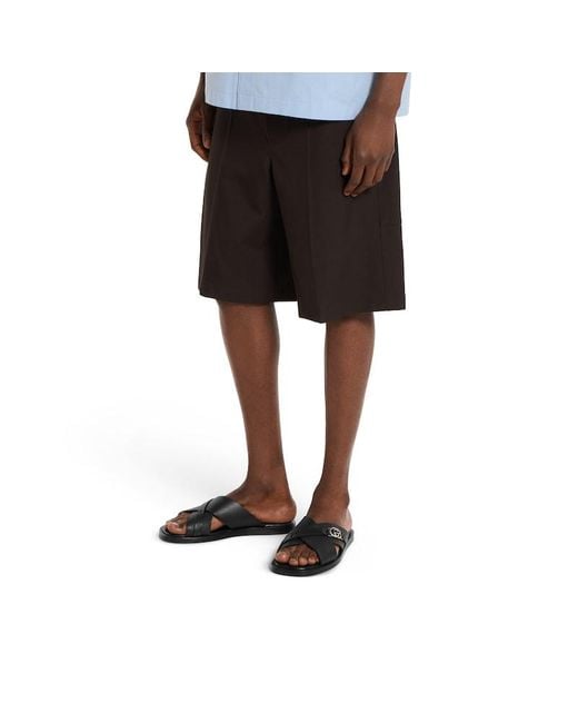 Gucci Black Slide Sandal With Interlocking G for men