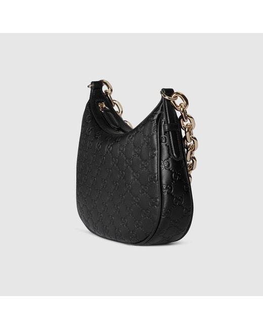 Gucci Black Gg Emblem Medium Shoulder Bag