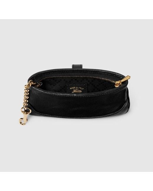 Gucci Black Jackie Zip Key Pouch