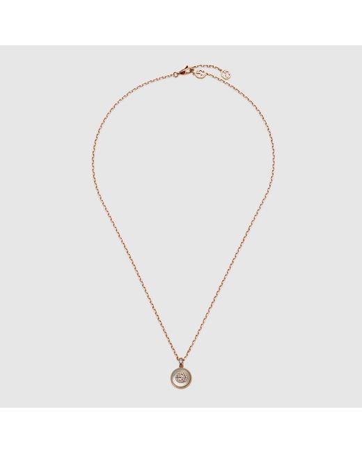 Gucci Metallic Interlocking Diamanthalskette 18 Karat