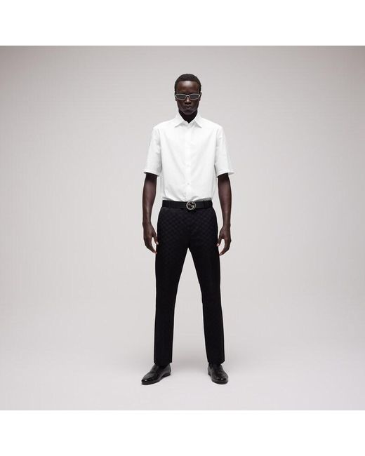 Gucci White Gg Cotton Poplin Shirt, Size 58, Ready-To-Wear for men