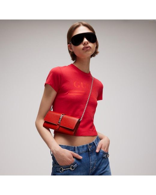Gucci Red Jackie Wallet On Chain