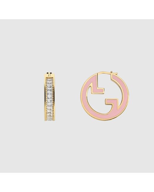 Orecchini Blondie Smaltati Con Cristalli di Gucci in Metallic