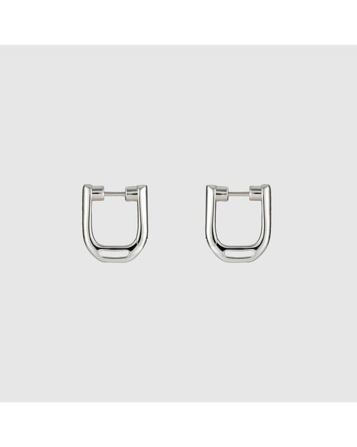 Gucci Metallic Staffa Small Hoop Earrings