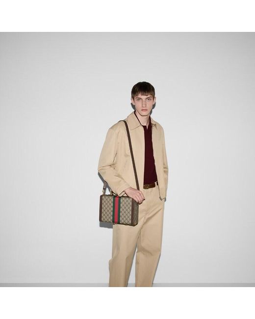 Gucci Natural Savoy Medium Rigid Suitcase, Gg Canvas