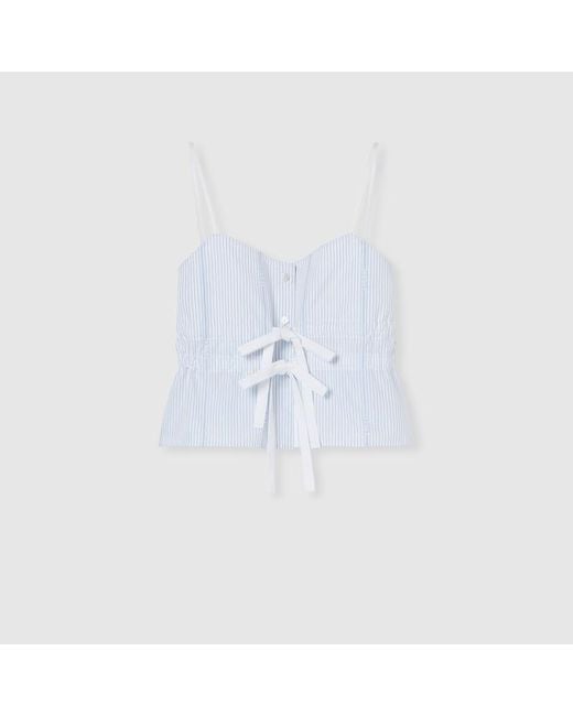 Parte De Arriba De Fil Coupé De Algodón, Talla Gucci de color Blue