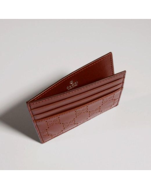 Gucci Red Aria Card Case, Leather for men