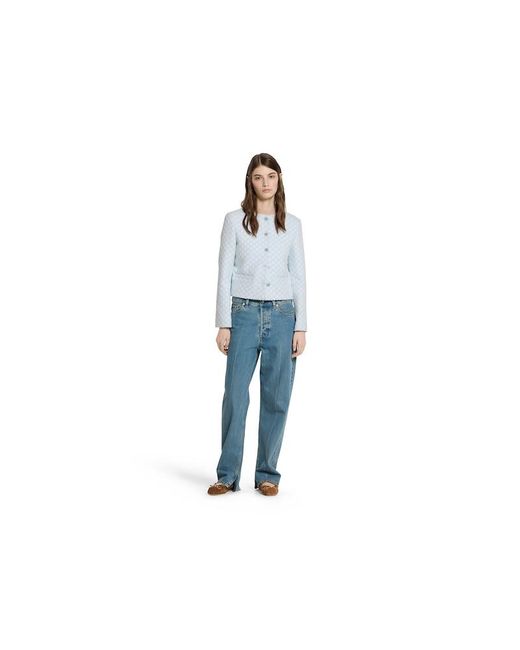 Gucci Ggコットンブークレ ジャケット, ホワイト, ウェア Blue