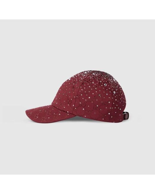 Gucci Red Gg Canvas Baseball Hat