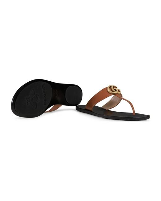 Gucci leather thong deals sandal with double g