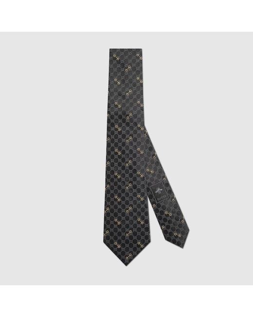 Gucci Gray Gg Silk Jacquard Tie for men