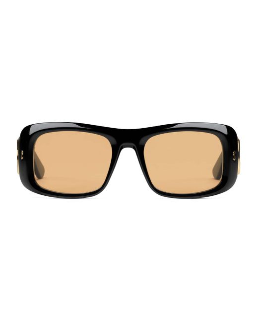 Occhiali da sole con montatura rettangolare e ggGucci in Velluto da Uomo  colore Nero | Lyst