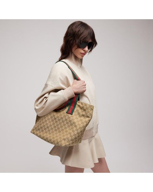 Gucci Green Gg Small Tote Bag, Gg Canvas for men