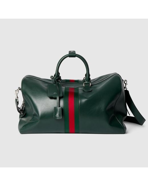 Gucci Green Web Trademark Medium Duffle Bag for men