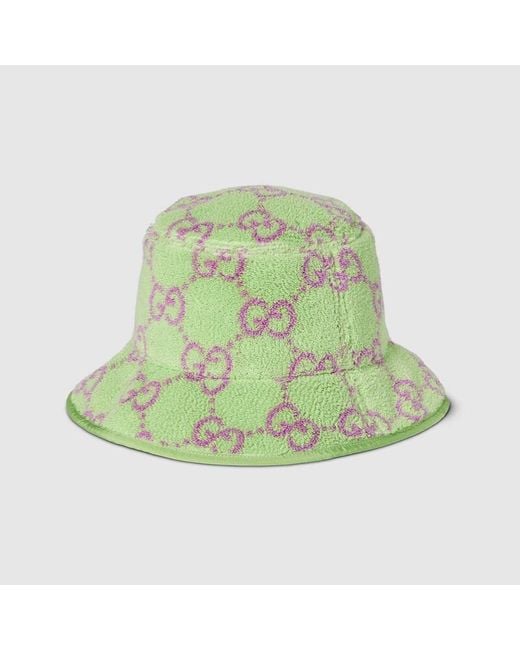 Gucci Green GG Terrycloth Jacquard Bucket Hat