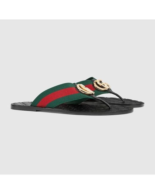 Gucci Blue Riviera Thong Sandal, Fabric for men