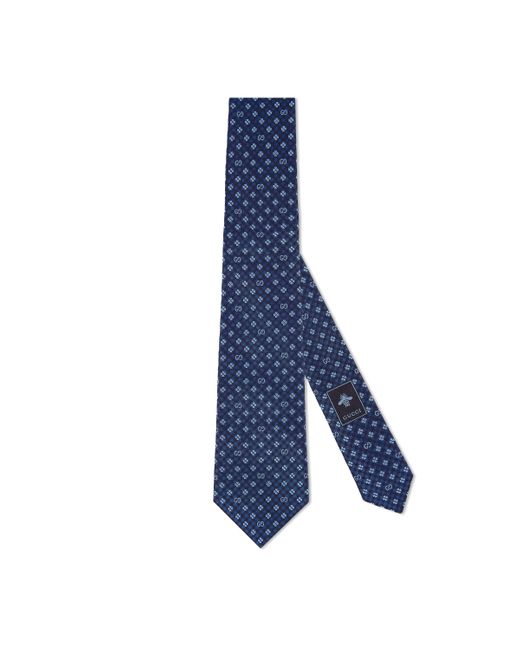 Gucci Shamrock Detail Tie in Blue for Men | Lyst Australia