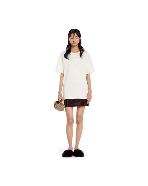 Gucci White Soft Cotton Jersey T-Shirt With Print, Ready-To-Wear
