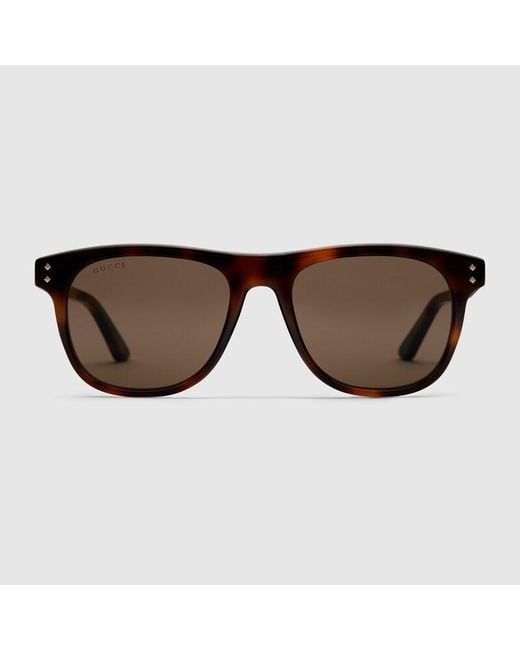 Gucci Brown Square Frame Sunglasses for men