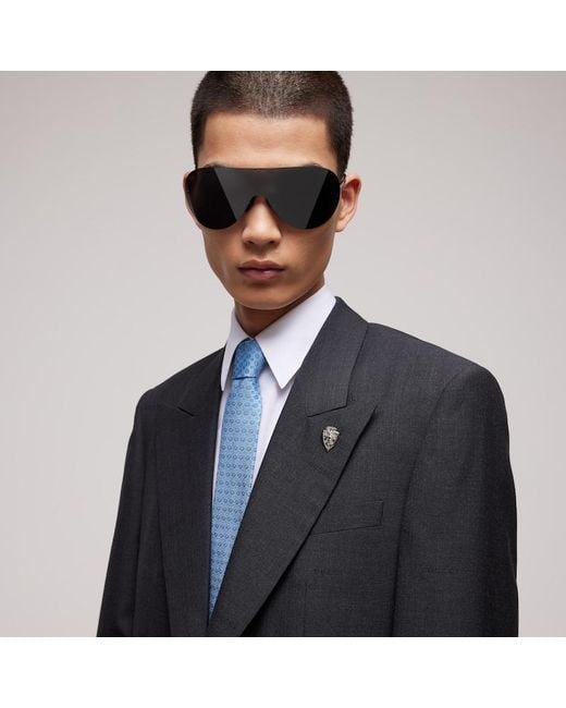 Gucci Blue Interlocking G Silk Jacquard Tie for men