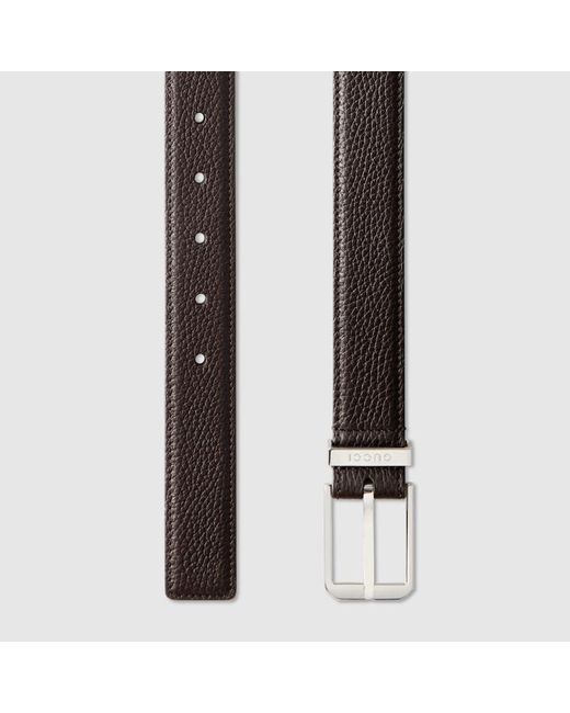 Gucci Brown Belt With Rectangular Buckle for men