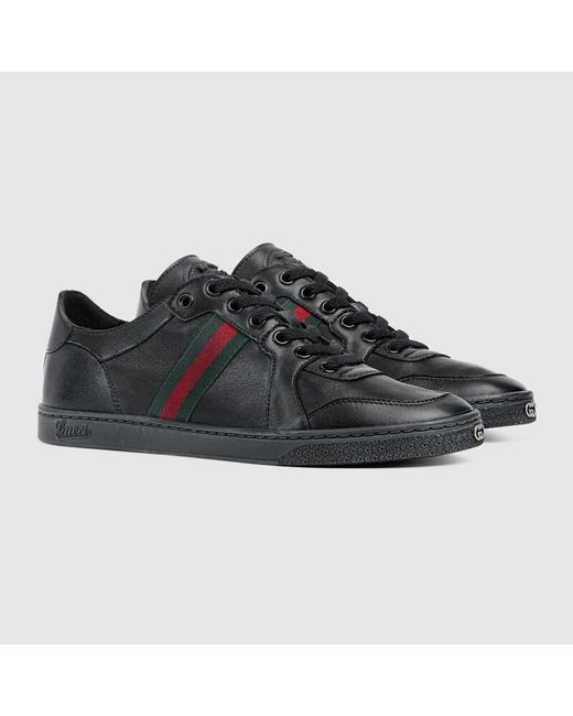 Gucci Black Stretch Low-Top Trainer, Uk