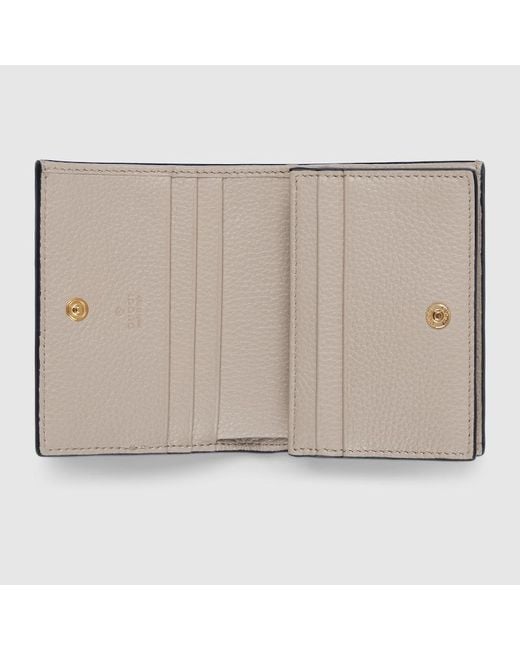 Gucci Natural Bi-Color Gg Marmont Small Wallet, Leather