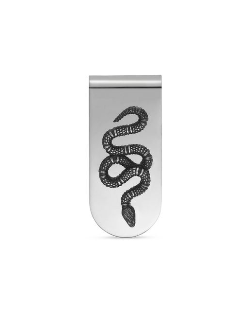 Clip para billetes de plata con serpiente Gucci de hombre de color Metallic