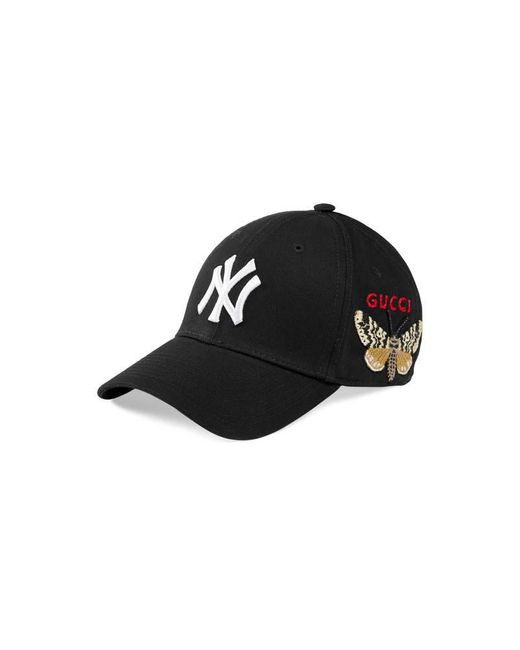 Cappellino da baseball con patch NY YankeesTM di Gucci in Black da Uomo