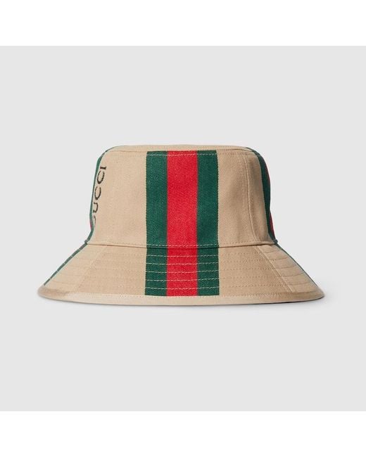 Gucci Natural Bucket Hat With Web for men