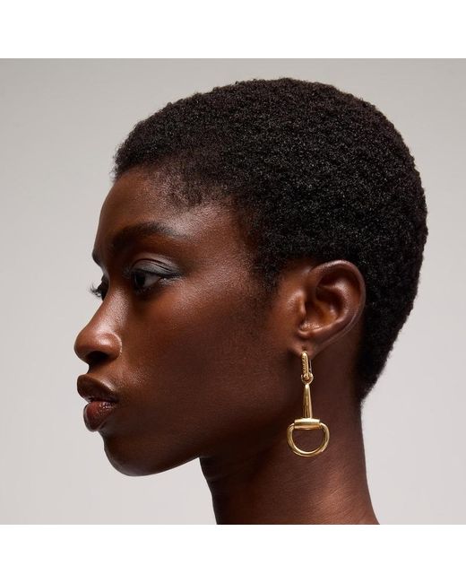 Gucci Metallic Horsebit Earrings, -Toned Metal