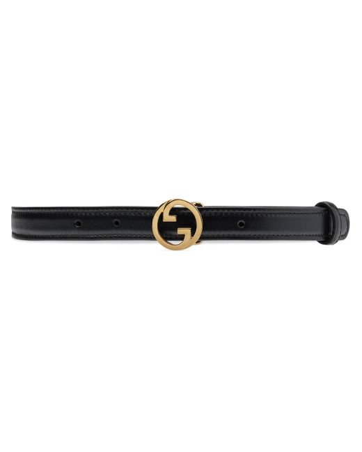 Gucci Leather Blondie Thin Belt in Black Lyst