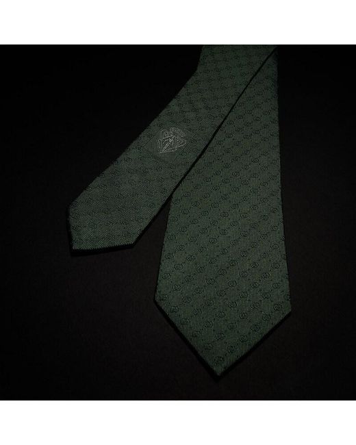 Gucci Green Interlocking G Silk Jacquard Tie for men