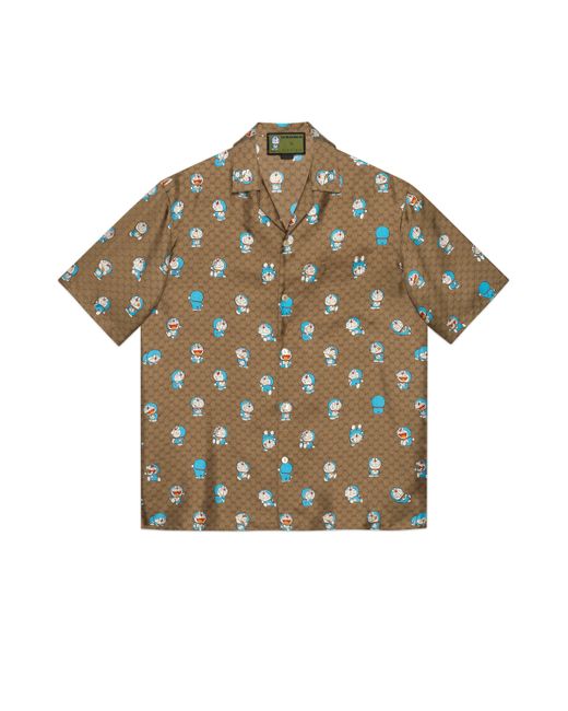 Gucci Multicolor Doraemon X GG Bowling Shirt for men