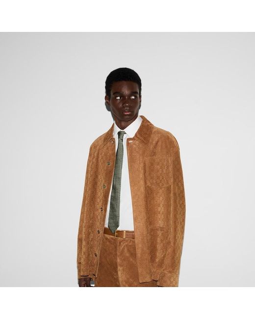 メンズ Gucci ホースビット シルクジャカード ネクタイ, グリーン, シルク Green