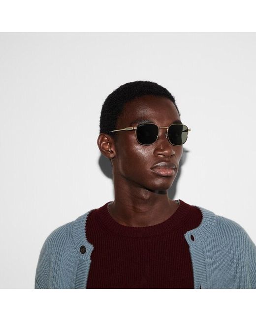 Gucci Brown Round Frame Sunglasses for men