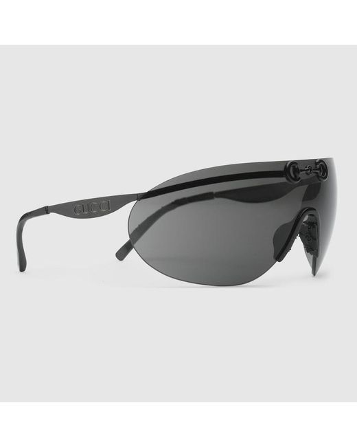 Gucci Gray Mask-shaped Sunglasses for men