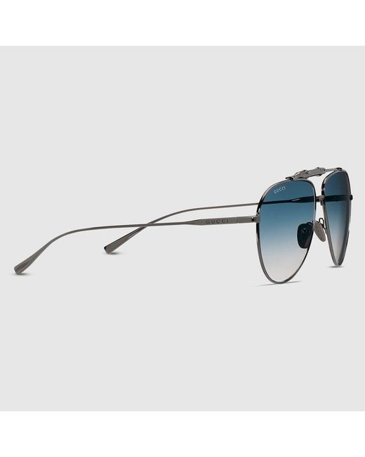 Gucci Blue Pilot Sunglasses for men