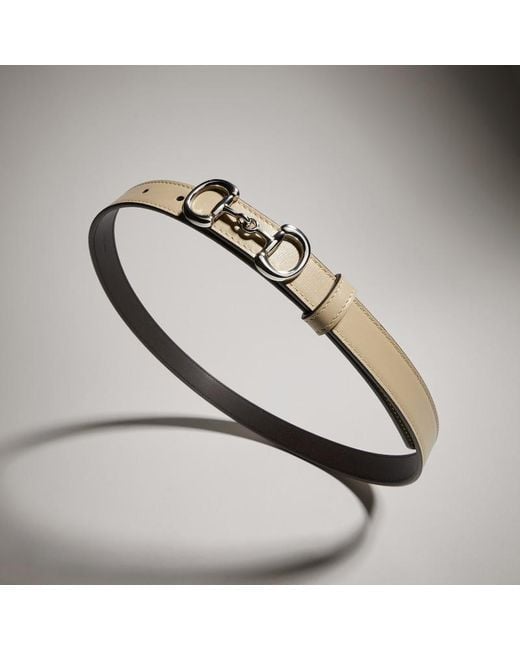 Gucci Metallic Thin Belt With Horsebit Buckle, Size 100