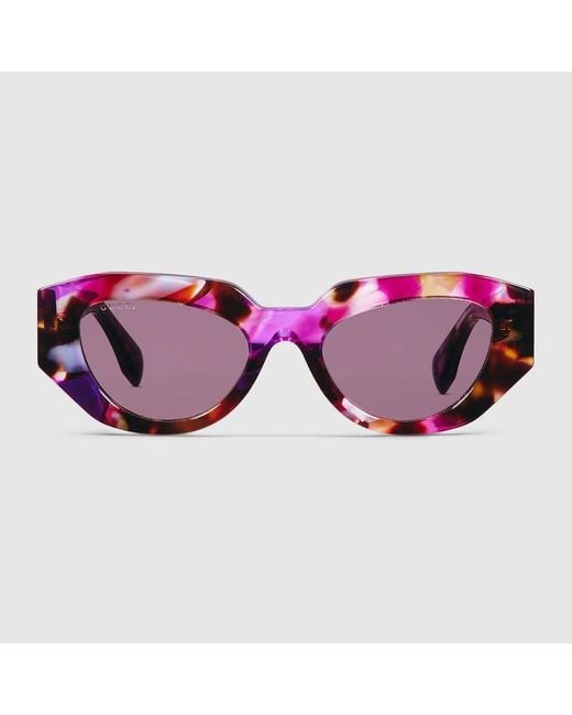 Lunettes De Soleil À Monture Œil-De-Chat Gucci en coloris Pink