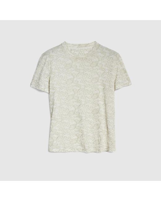 Gucci White Printed Cotton Jersey T-Shirt