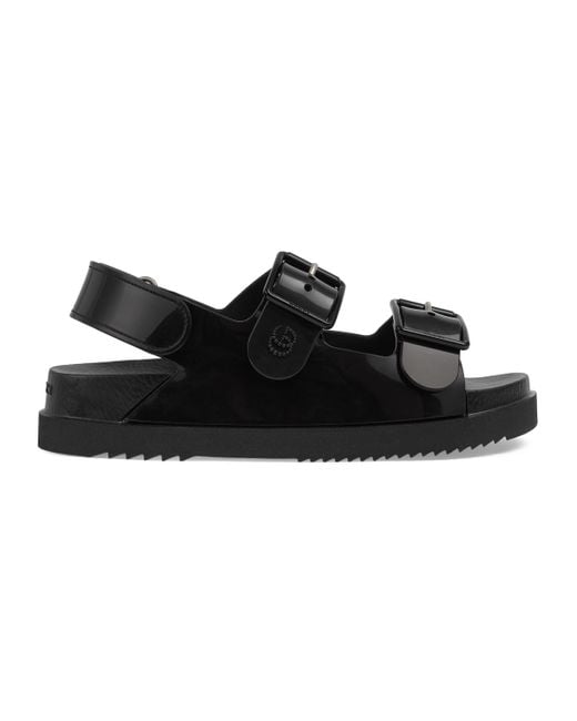 Gucci Black Sandal With Mini Double G