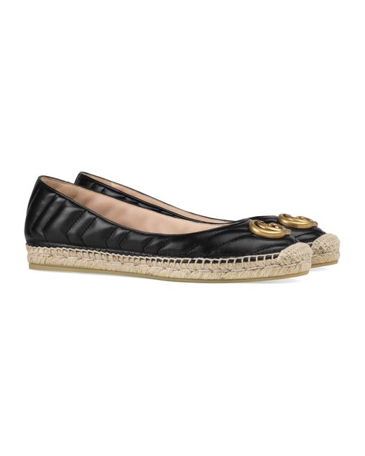 gucci leather espadrille with double g