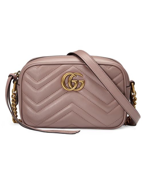 Gucci GG Marmont Matelassé Mini Bag in Brown | Lyst