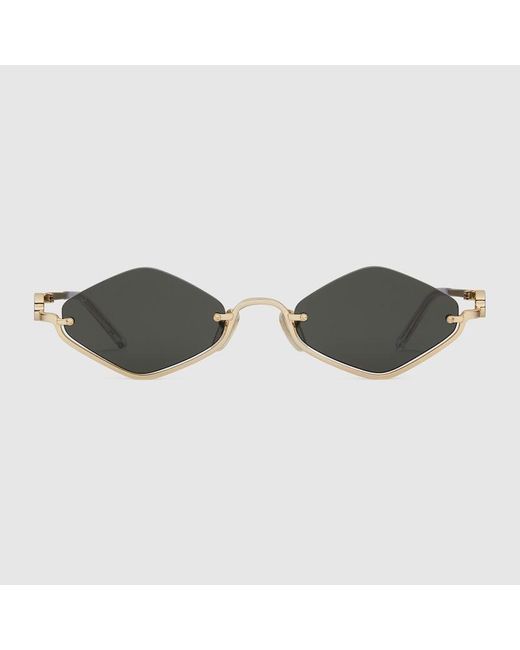 Gucci Brown Geometric Frame Sunglasses