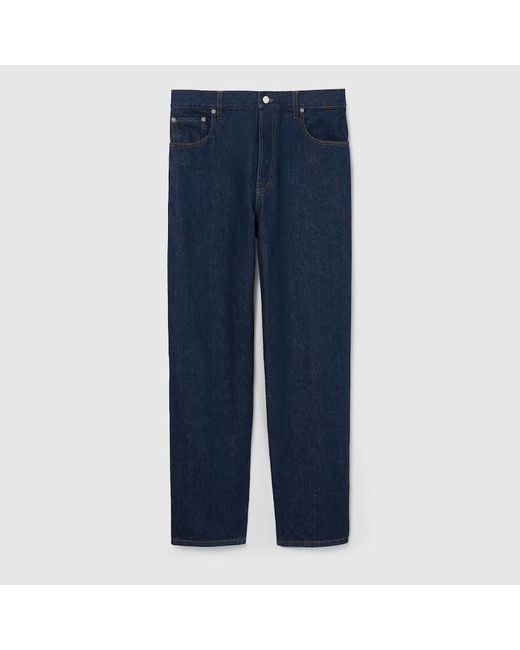 Pantalón Ajustado De Denim De Algodón, Talla Gucci de hombre de color Blue