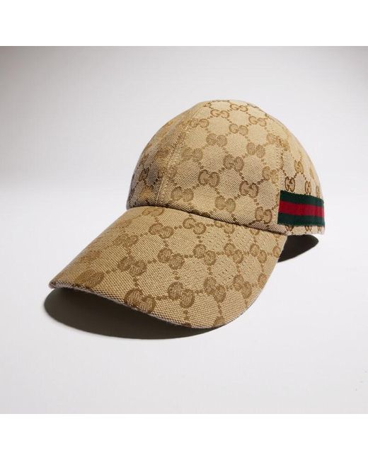 Gucci Natural Gg Baseball Hat With Web, Cotton for men