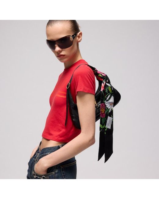 Gucci Black Printed Silk Twill Ribbon
