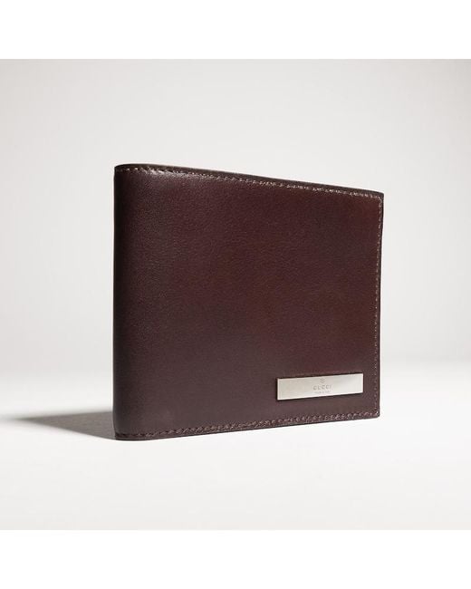 Gucci Purple Bi-Fold Wallet With Metal Tag for men