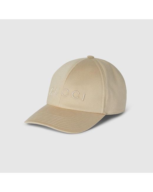 Gucci Baseballkappe Aus Baumwolle Mit Stickerei, Größe in Natural für Herren